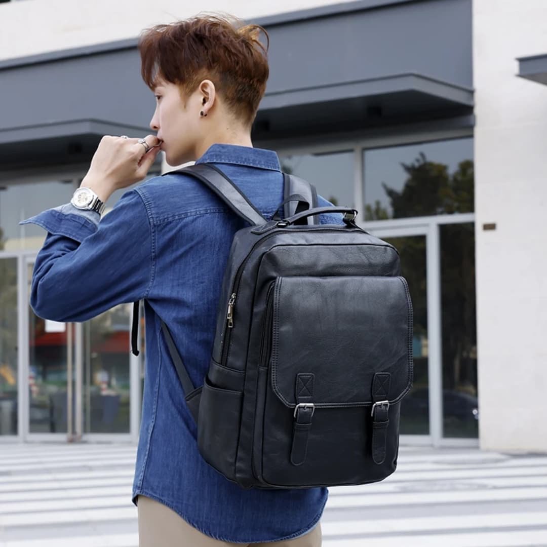 2023 PU Leather with USB Charging Fashion Rucksack Wholesale Casual Laptop Waterproof Collage Backpack