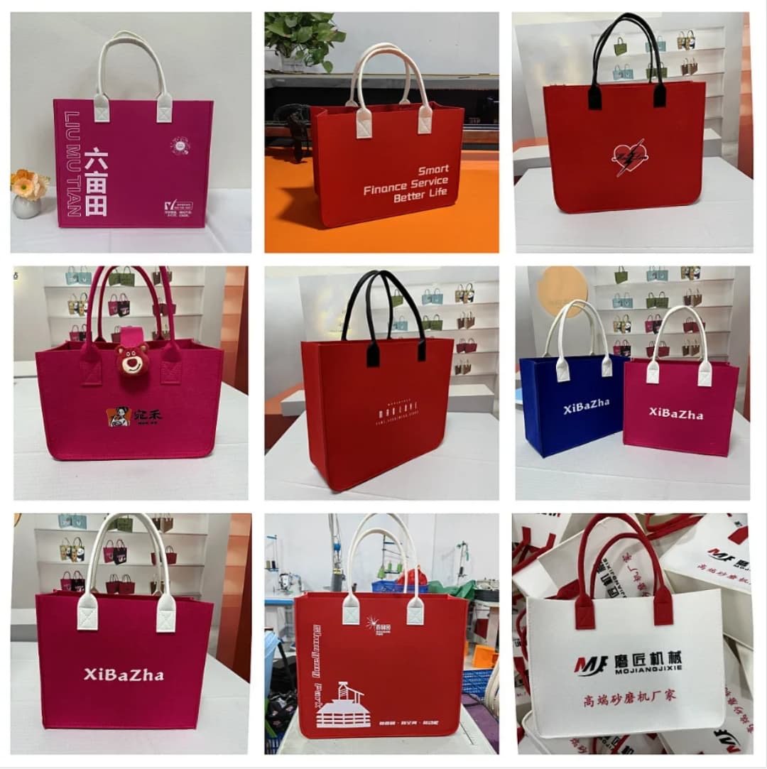 2025 New Arrival Luxury High Quality Waterproof Portable Tote Bags Felt Storage Handbags for Ladies