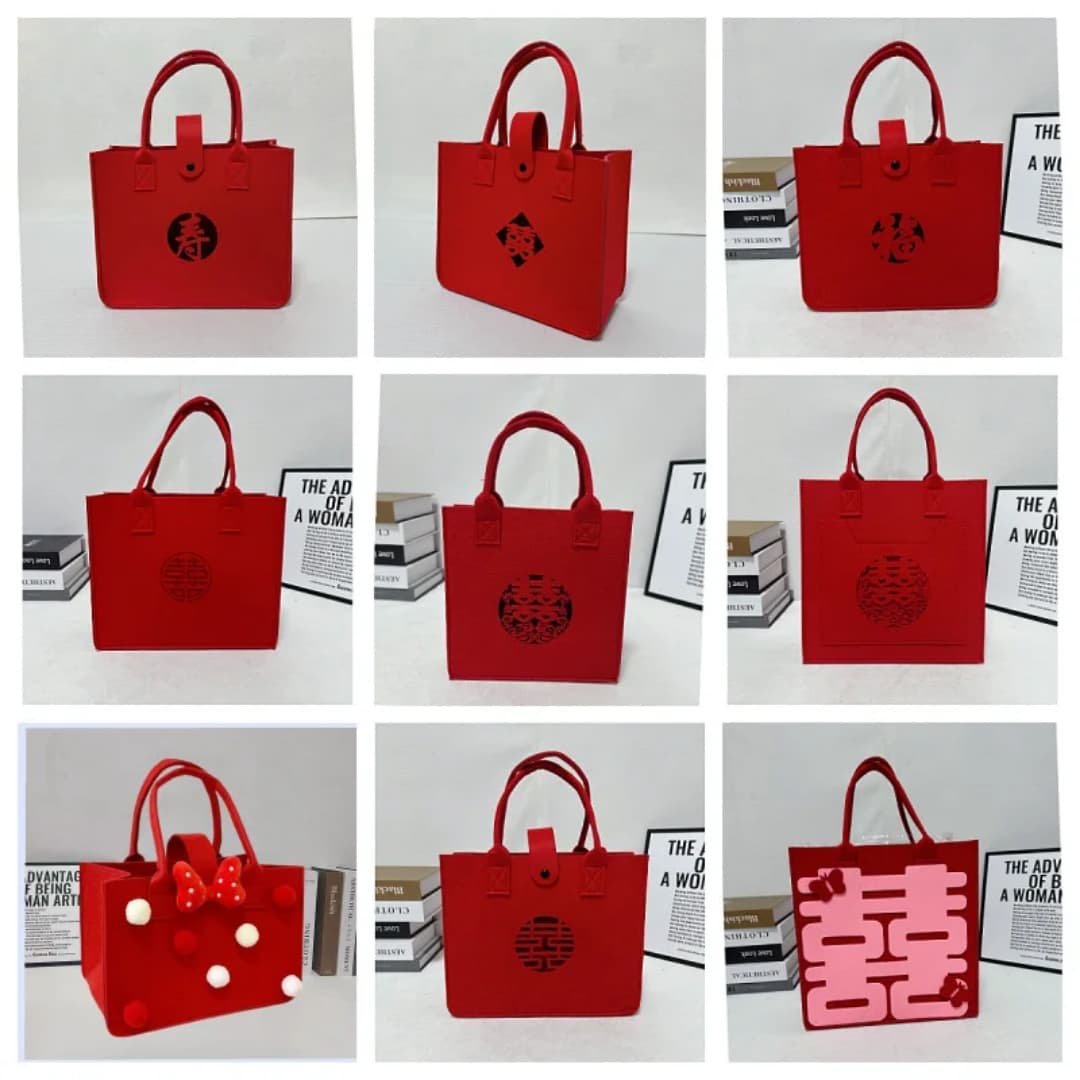 2025 New Arrival Luxury High Quality Waterproof Portable Tote Bags Felt Storage Handbags for Ladies