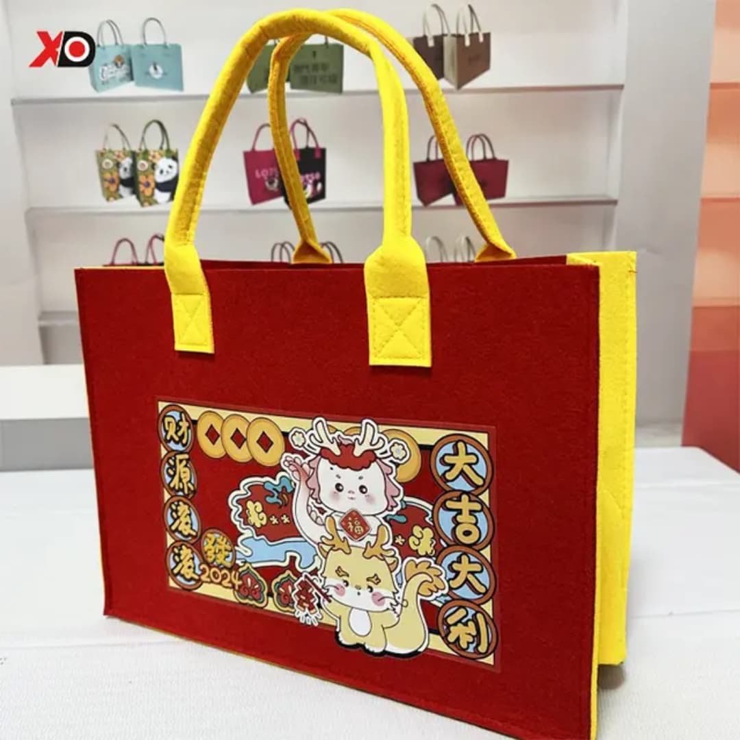 2025 New Arrival Luxury High Quality Waterproof Portable Tote Bags Felt Storage Handbags for Ladies