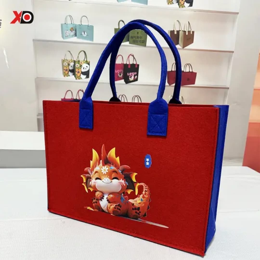 2025 New Arrival Luxury High Quality Waterproof Portable Tote Bags Felt Storage Handbags for Ladies