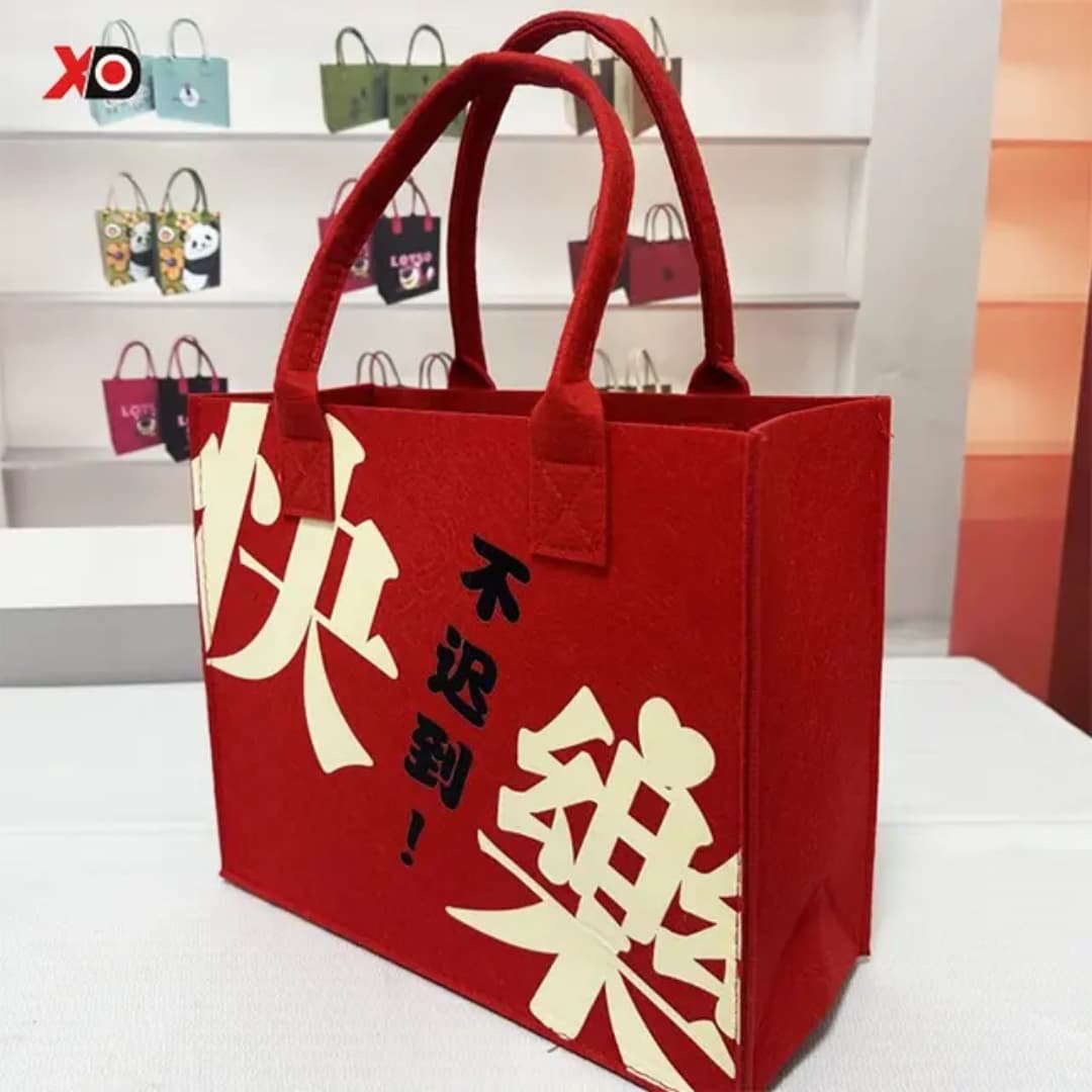 2025 New Arrival Luxury High Quality Waterproof Portable Tote Bags Felt Storage Handbags for Ladies
