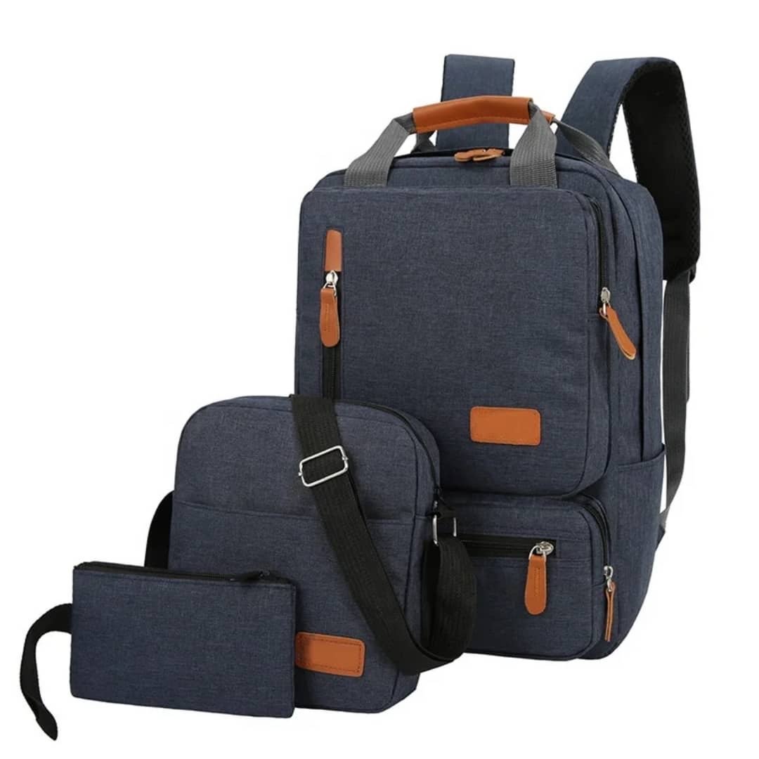 Custom 3-in-1 Unisex Big Capacity Oxford Material Travel Backpack Set Logo Waterproof Business Laptop Bags for Men School Use