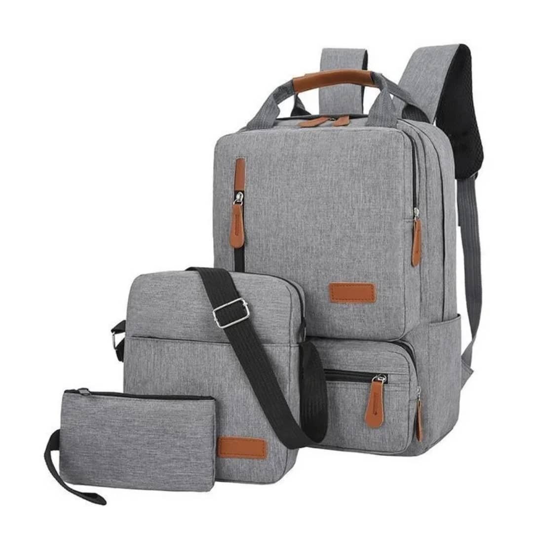 Custom 3-in-1 Unisex Big Capacity Oxford Material Travel Backpack Set Logo Waterproof Business Laptop Bags for Men School Use