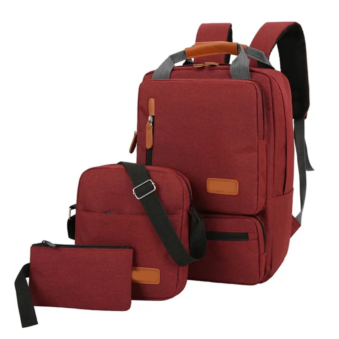 Custom 3-in-1 Unisex Big Capacity Oxford Material Travel Backpack Set Logo Waterproof Business Laptop Bags for Men School Use
