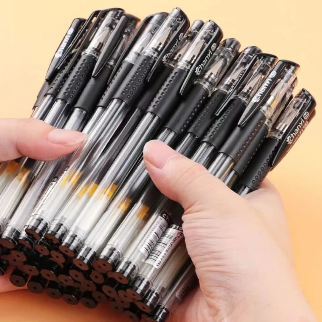 Wholesale Hotel Catering Simple Black Blue Red Plastic Ball Point Ink Pen 0.5mm Plastic Ball Pen Stationery Set