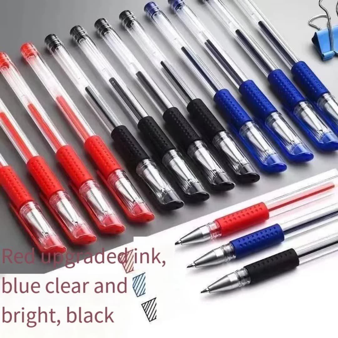 Wholesale Hotel Catering Simple Black Blue Red Plastic Ball Point Ink Pen 0.5mm Plastic Ball Pen Stationery Set