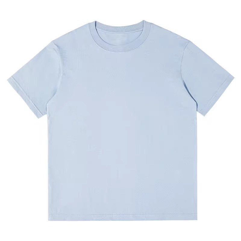 Men's Casual 100% Cotton T-Shirt Summer Short Sleeve 230g Blank Design Solid Pattern Loose Fit Digital Printing