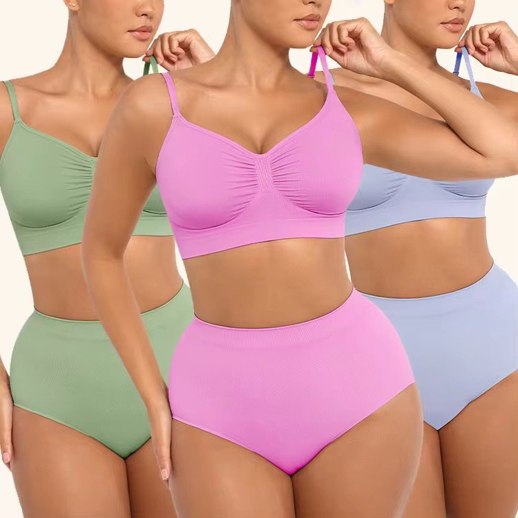 Wholesale New Design Women Summer Shapewear Bra Back Fat Control Pink Seamless Wireless Bra for Women