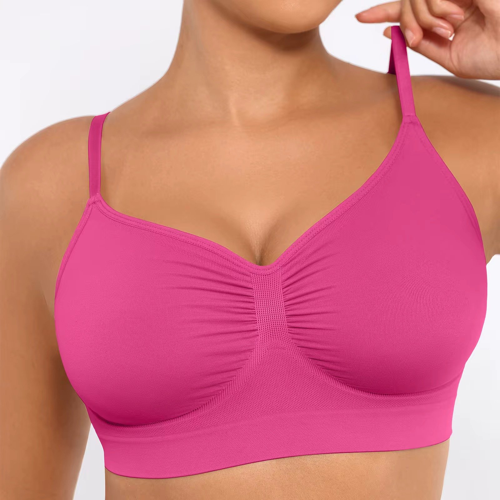 Wholesale New Design Women Summer Shapewear Bra Back Fat Control Pink Seamless Wireless Bra for Women