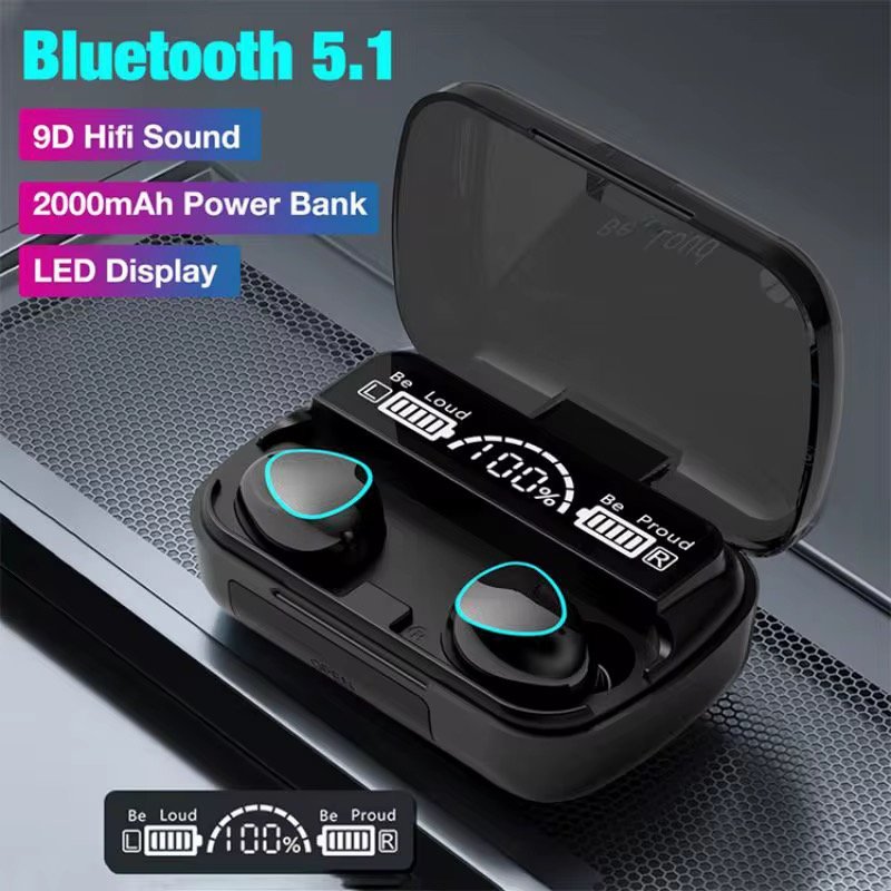Earphone M10 Tws 100 Pack TWS Earbuds True Wireless Stereo BT 5.3 Headphones LED Screen Earphones Noise Cancellation Headphone