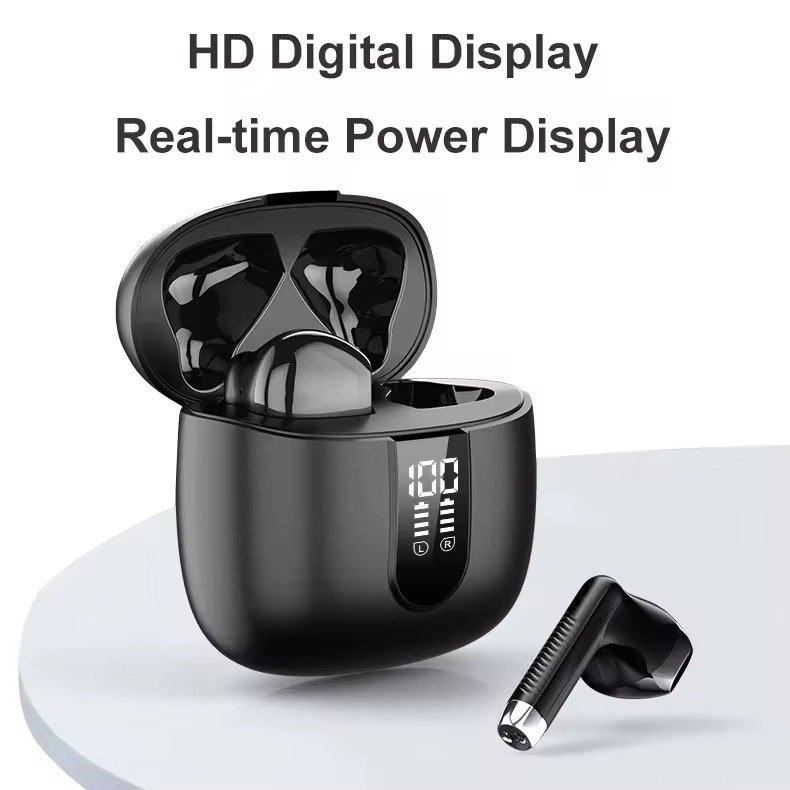 HE-050A HD Digital Display True Earphones Wireless Semi-In-Ear Wireless Earbuds With 13mm Dynamic Coil And Hifi Sound Quality