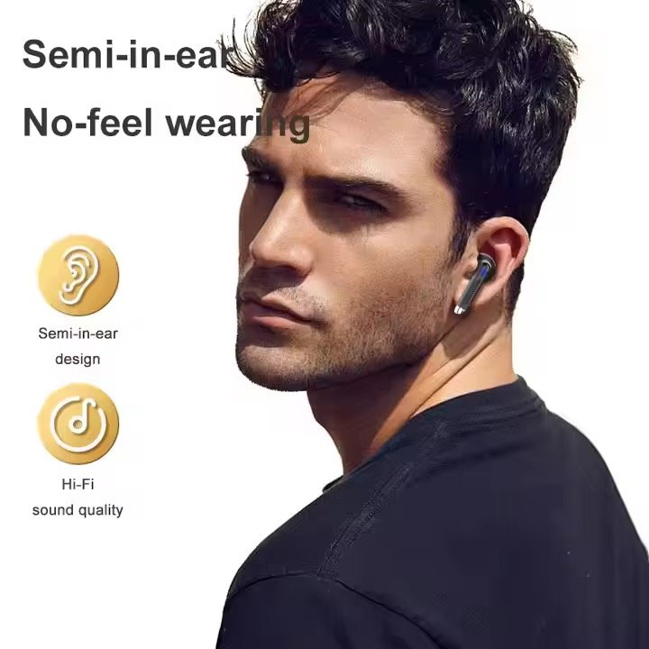 HE-050A HD Digital Display True Earphones Wireless Semi-In-Ear Wireless Earbuds With 13mm Dynamic Coil And Hifi Sound Quality