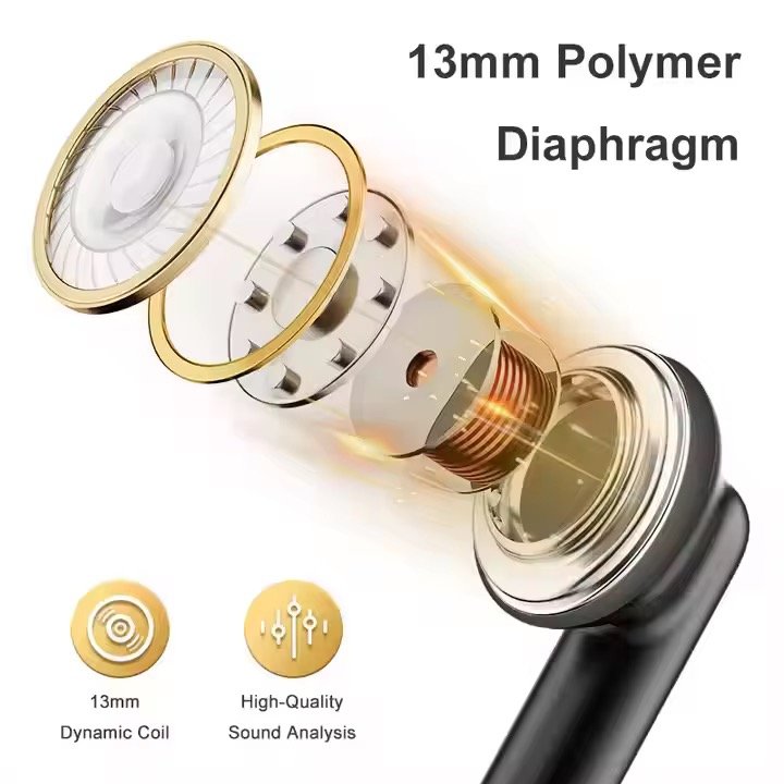 HE-050A HD Digital Display True Earphones Wireless Semi-In-Ear Wireless Earbuds With 13mm Dynamic Coil And Hifi Sound Quality