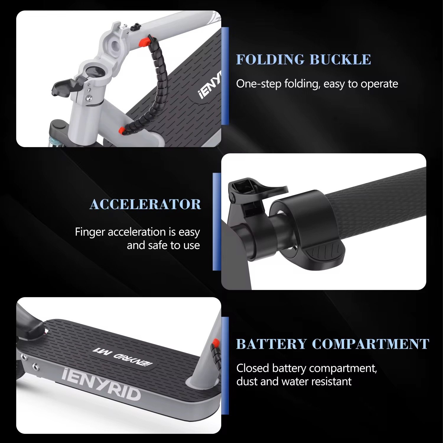 US EU UK Warehouse IENYRID M1 Electric Scooter 500W 12.5Ah Powerful Off Road High Speed Folding E Electric Scooters for Adult