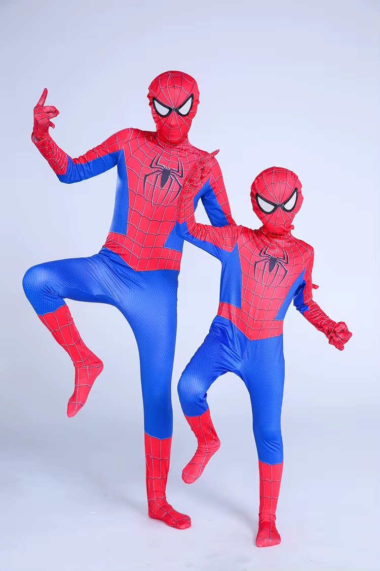 Classic Superhero Spandex Bodysuit for Kids Halloween Spider-Man Cartoon Character Movie Anime TV Cosplay Jumpsuit Age Children