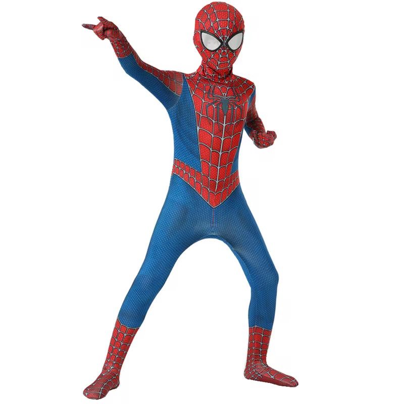 Classic Superhero Spandex Bodysuit for Kids Halloween Spider-Man Cartoon Character Movie Anime TV Cosplay Jumpsuit Age Children