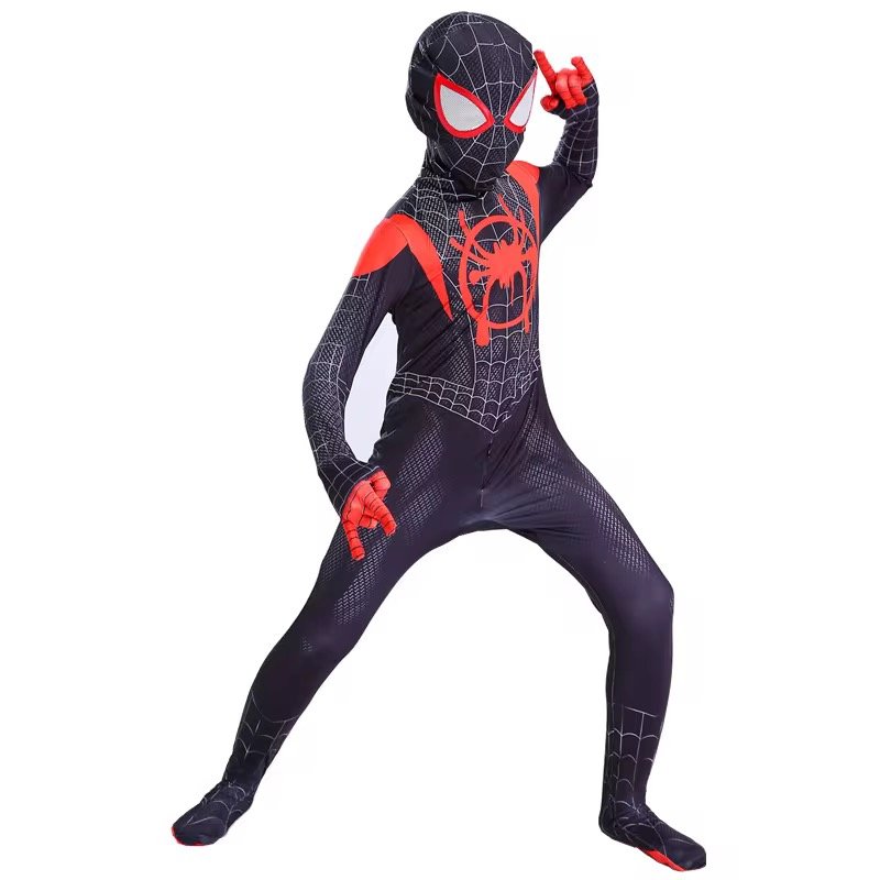 Classic Superhero Spandex Bodysuit for Kids Halloween Spider-Man Cartoon Character Movie Anime TV Cosplay Jumpsuit Age Children