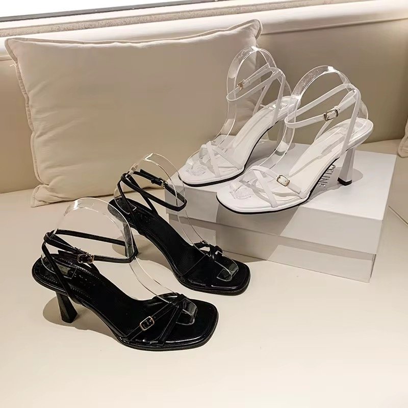 2023 Women's New Summer White Dress Heeled Shoes High Heels Stylish and Beautiful Comfortable for Tired Feet