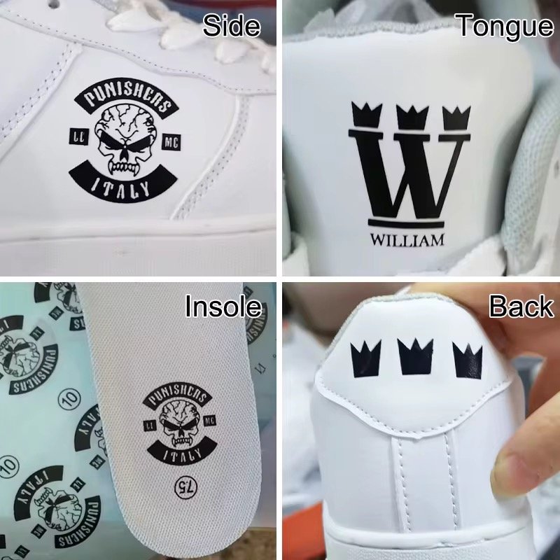 Custom Mens Sneakers OEM Logo Basketball Style Casual Sport Man White Black Footwear Shoes Customized