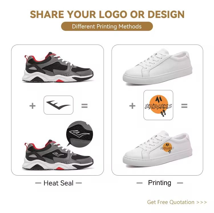 Custom Mens Sneakers OEM Logo Basketball Style Casual Sport Man White Black Footwear Shoes Customized