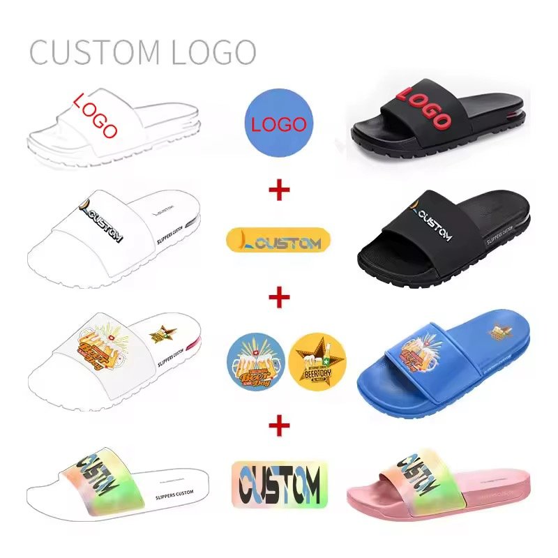Harvest High Quality Logo Slide Woman&Men Custom Logo Slides Designers Summer Slippers Customized With Logo