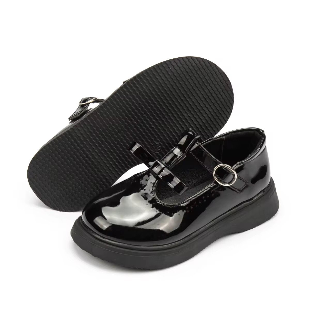 Classic Style Princess Mary Jane Dress Black Party Soft Rubber Bottom PU Kids Dress Shoes Girl School Shoes