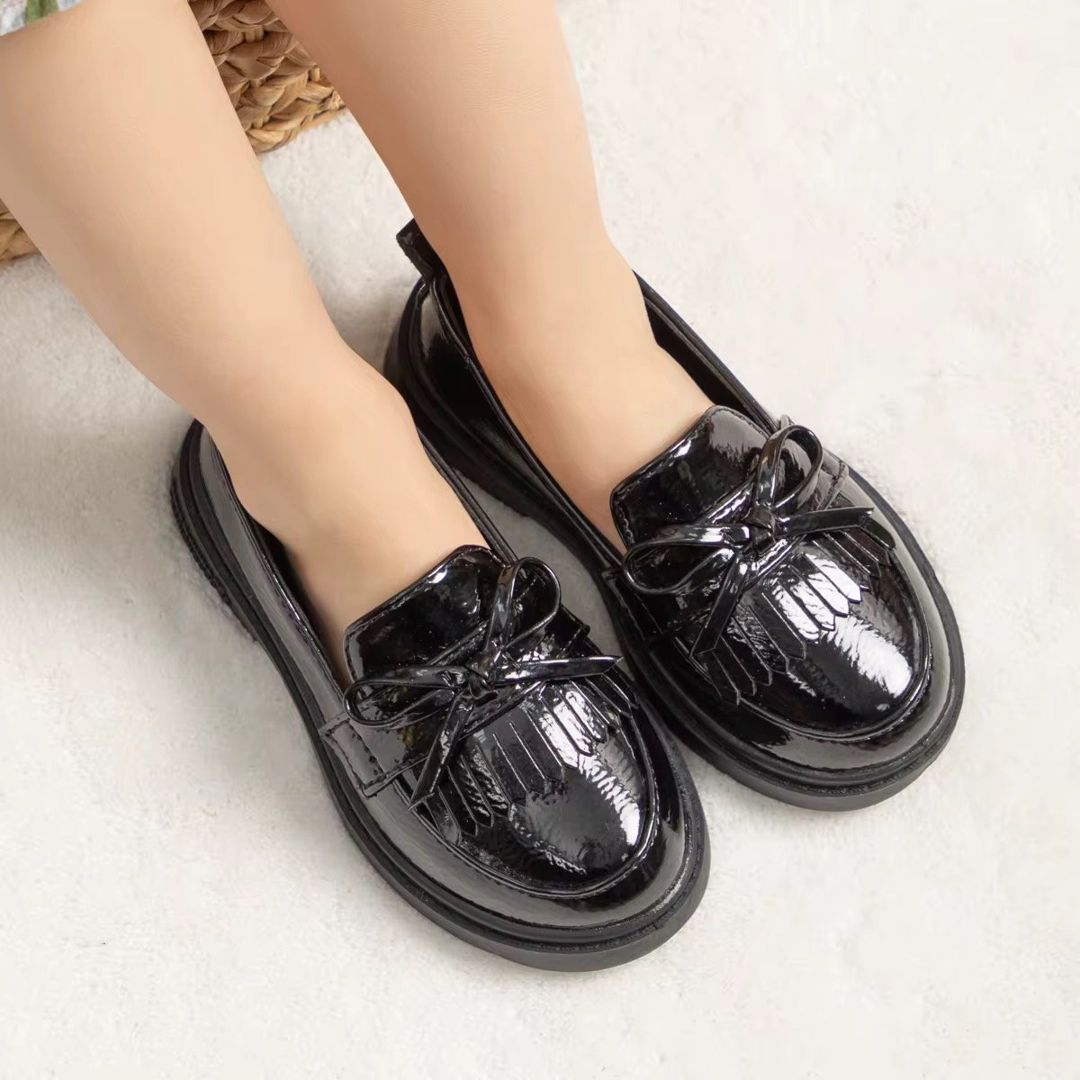 Classic Style Princess Mary Jane Dress Black Party Soft Rubber Bottom PU Kids Dress Shoes Girl School Shoes