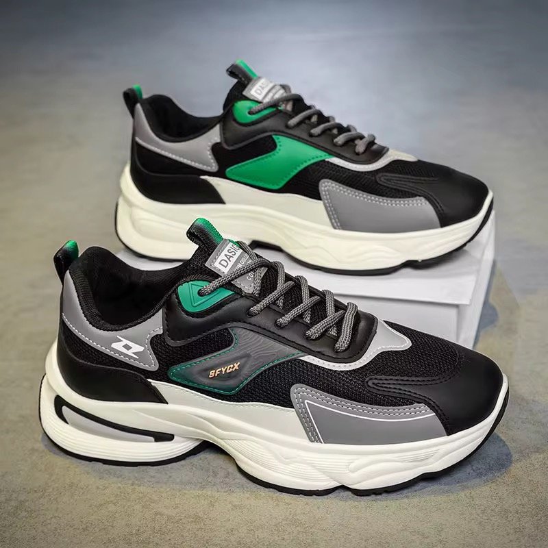 Men's Shoes Breathable Mesh Men's Sports Shoes Men's Trendy All-Match Thick-Soled Non-Slip Casual Dad Shoes