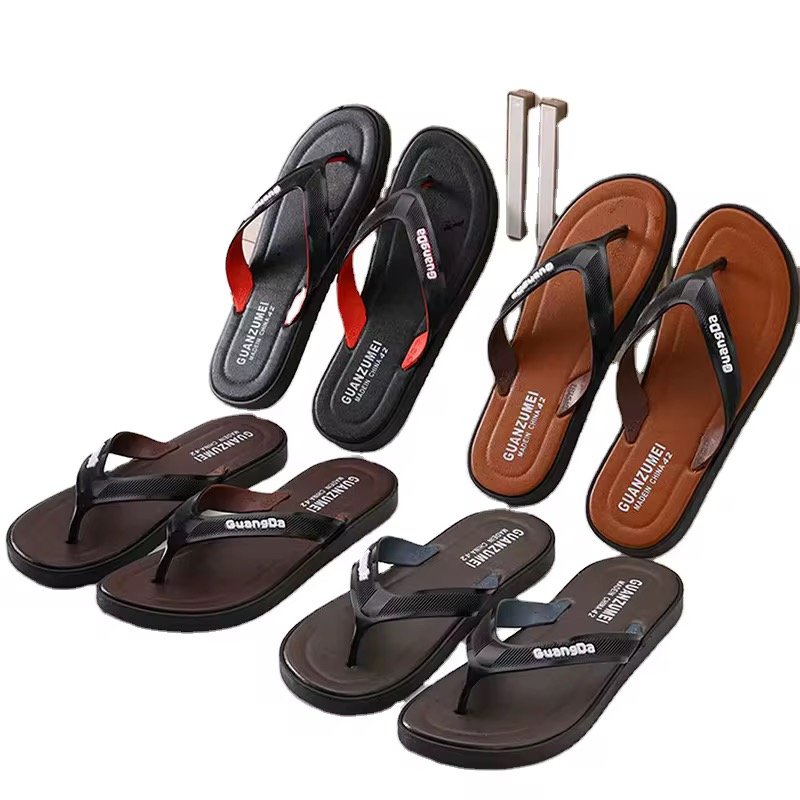 High Quality PVC Flip-Flops Slippers Anti-Slip Summer Beach Sandals with Flat Design-Popular Fashion Trend Shoes