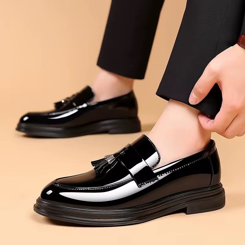 Pure Leather Shoes Business Formal Plus Casual Soft Soled Black Comfortable Versatile Height Increase  Wedding Groom & Business Shoes