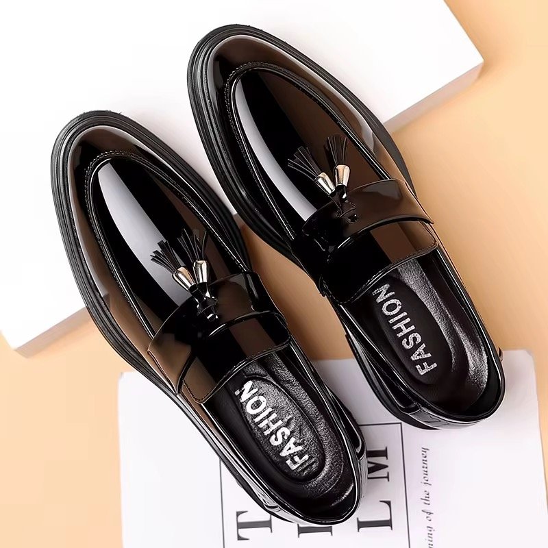 Pure Leather Shoes Business Formal Plus Casual Soft Soled Black Comfortable Versatile Height Increase Wedding Groom & Business Shoes