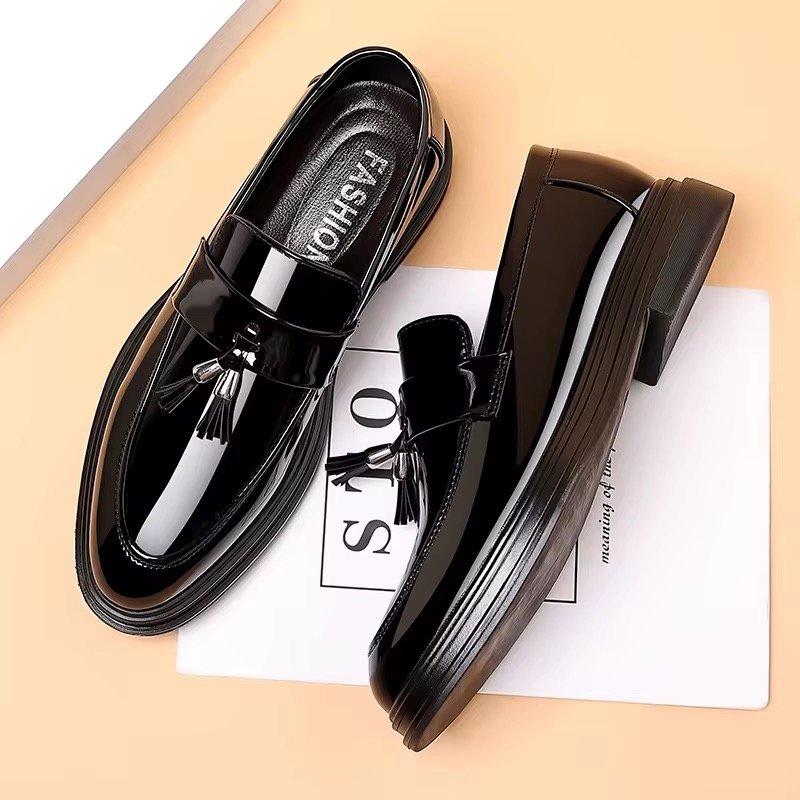 Pure Leather Shoes Business Formal Plus Casual Soft Soled Black Comfortable Versatile Height Increase Wedding Groom & Business Shoes