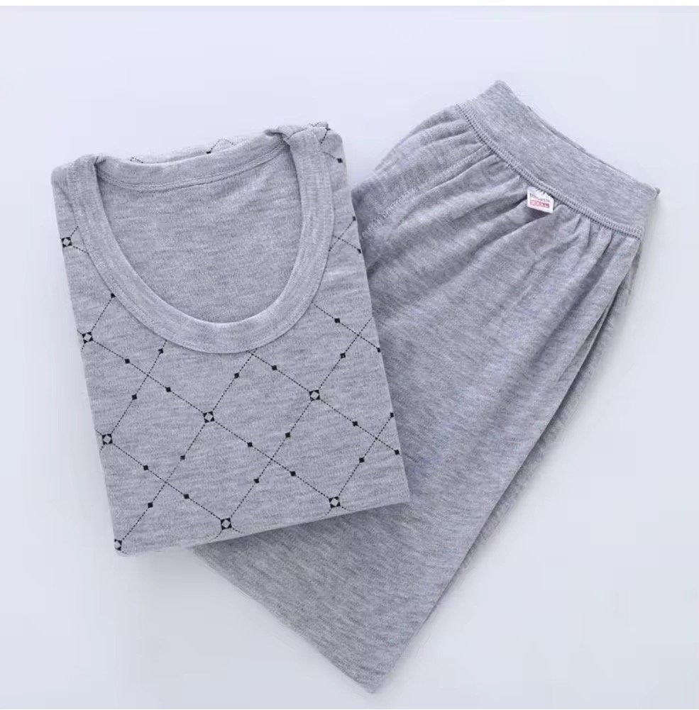 Long Johns Suit Men's Thin Line Clothing Line Pants Medium Blue Warm Underwear for the Aged