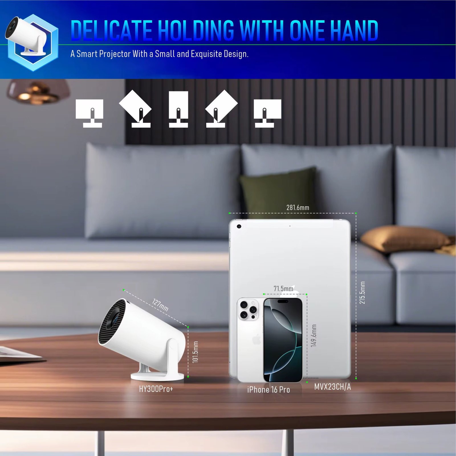 Meeting Video Projector HY300 PRO+ Mini Portable Pocket Smart Android Projector Wireless Home Theater Business Projectors
