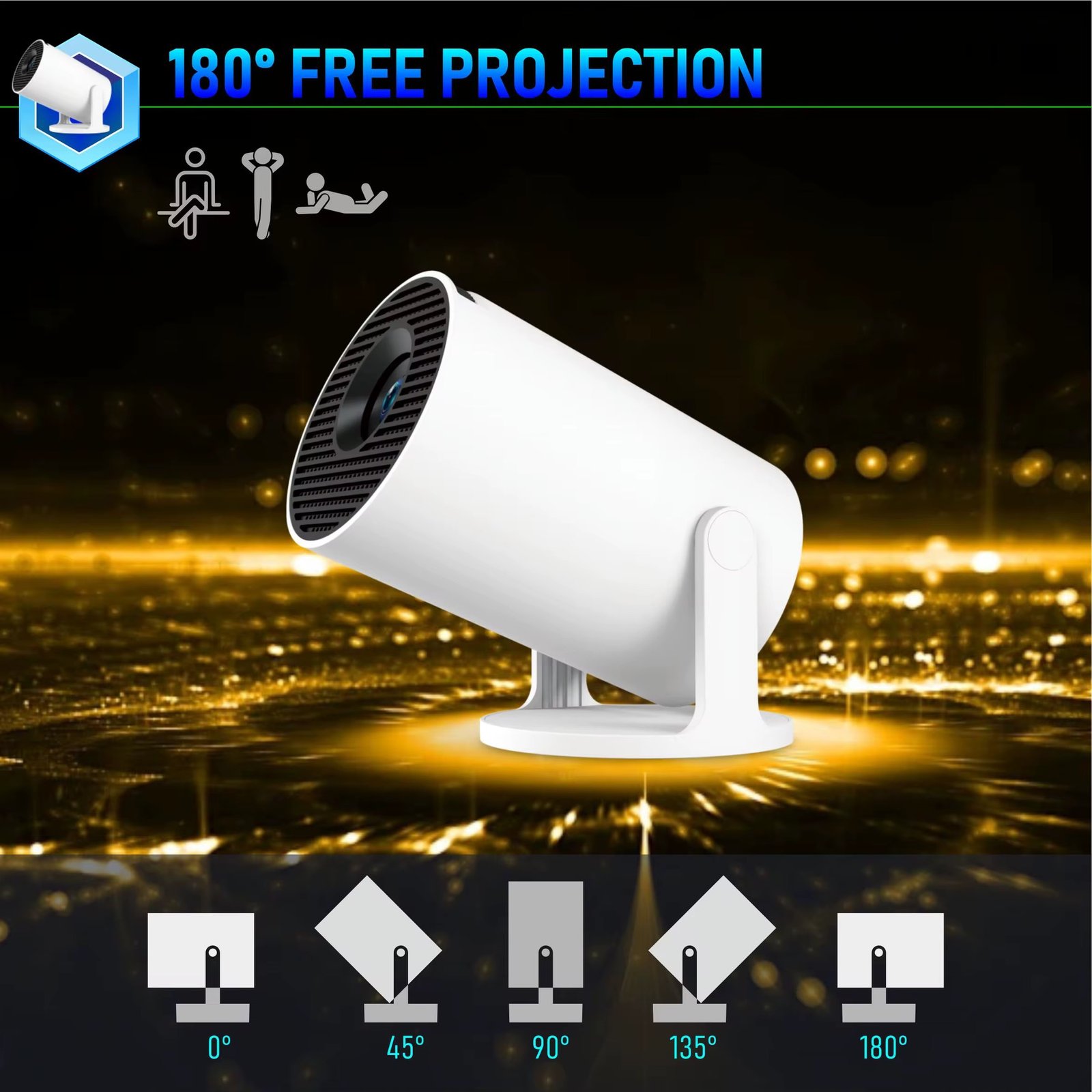 Meeting Video Projector HY300 PRO+ Mini Portable Pocket Smart Android Projector Wireless Home Theater Business Projectors