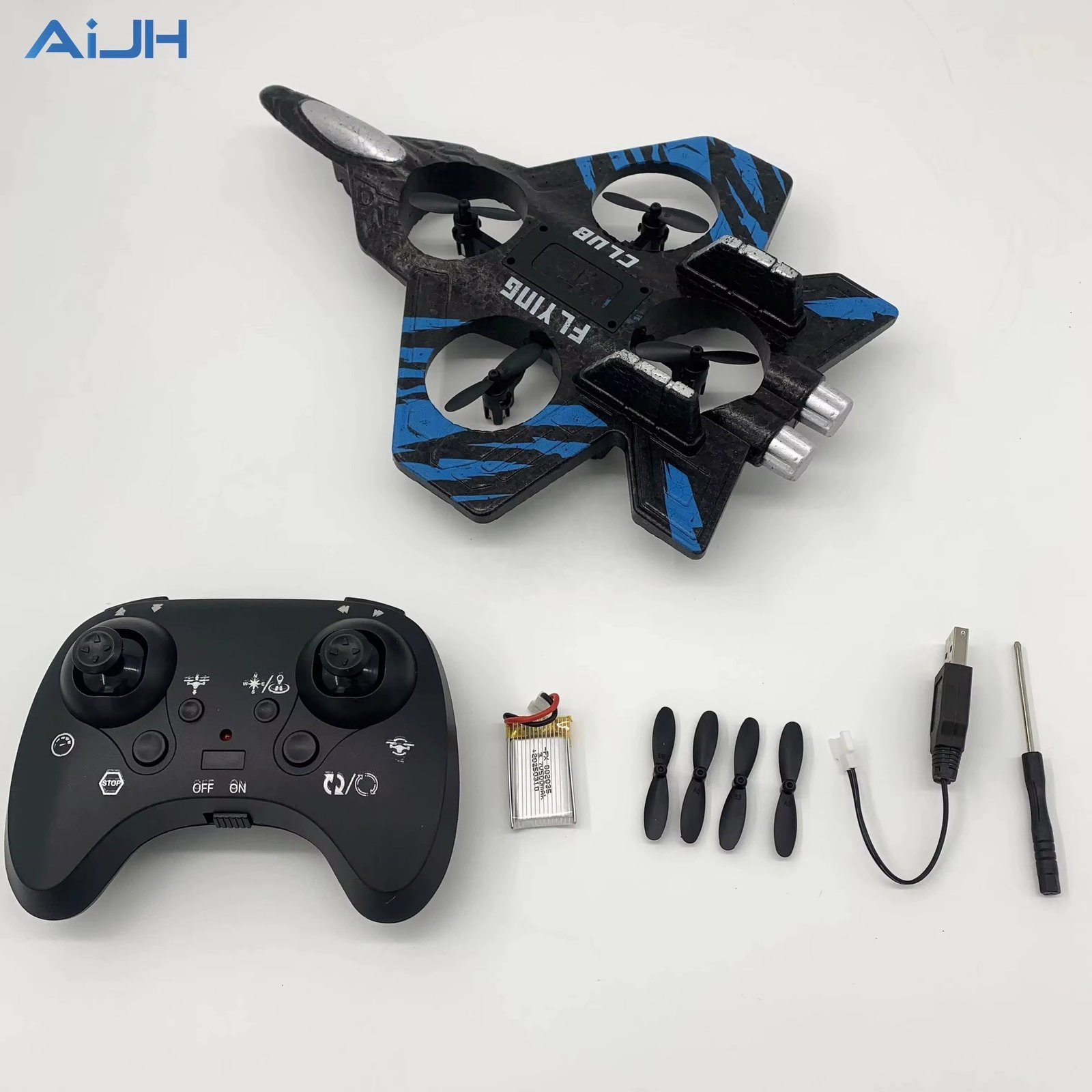 AiJH Form RC Plane Drone for Kids Beginners Avion De Juguete LED Remote Control Airplane With Auto Hover Fighter Jet Toy