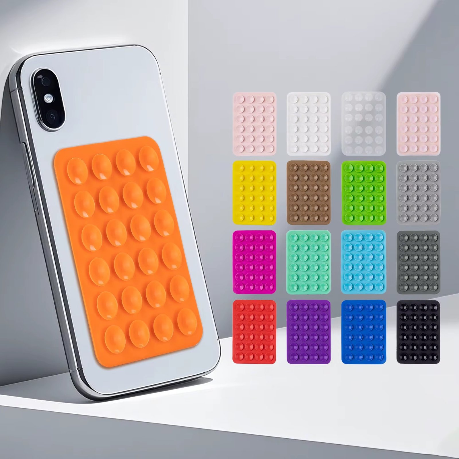 Factory Wholesale Price Silicone Suction Phone Case Adhesive Mount Hands Free Phone Cases Easy to Use for iPhone & Android
