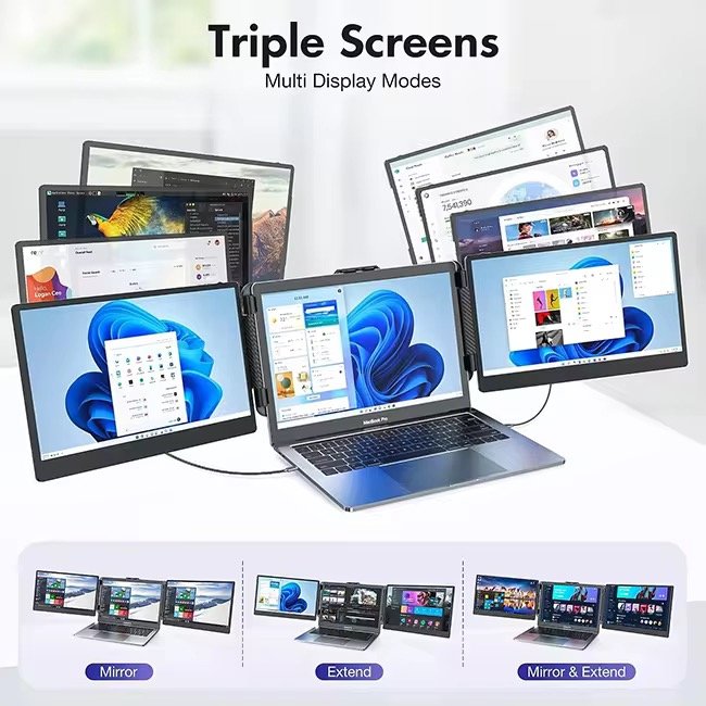 OFIYAA OEM ODM Direct Factory Kwumsy S2 Triple Laptop Screen Extender 14" FHD 1080P IPS Dual