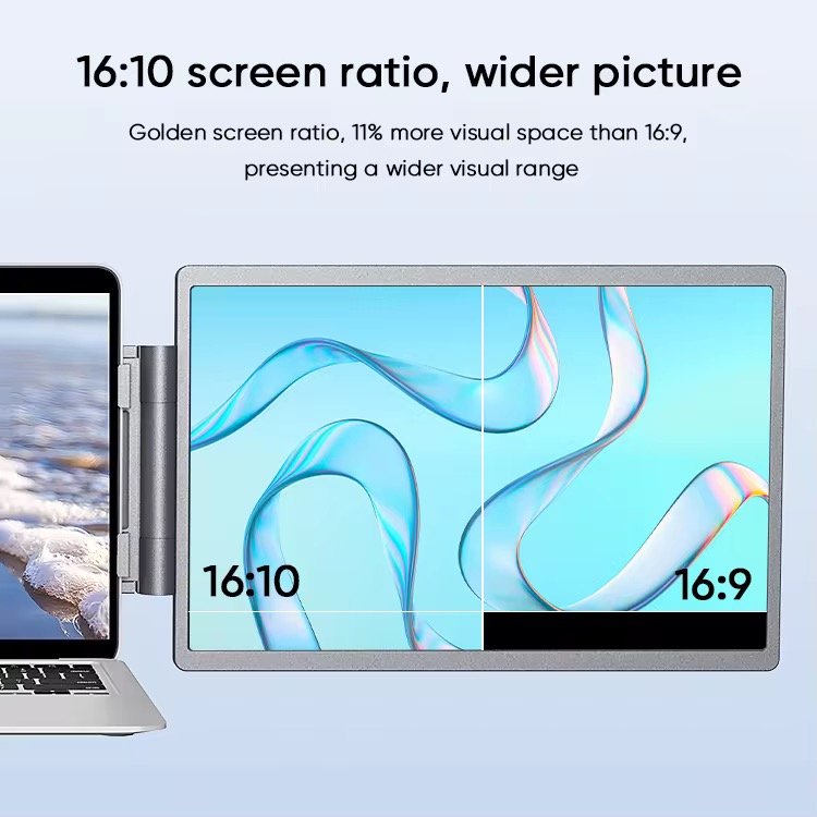 SIBOLAN 14 Inch Triple Portable LCD Monitor IPS Panel 1920*1200P Dual Extender Laptop Patent Design Dual Type-c USB 3.1 LED