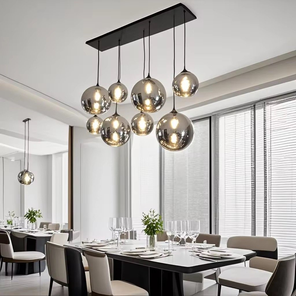 Nordic Hanging Lamp Decorative Blown Glass Pendant Lamp Smoky Grey Glass Modern Pendant Light Hanging Pendant Lamp