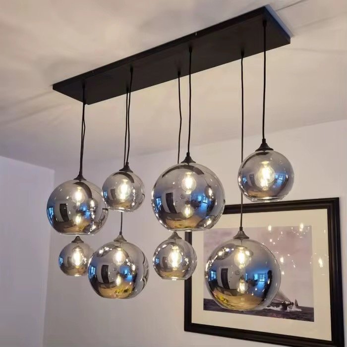 Nordic Hanging Lamp Decorative Blown Glass Pendant Lamp Smoky Grey Glass Modern Pendant Light Hanging Pendant Lamp