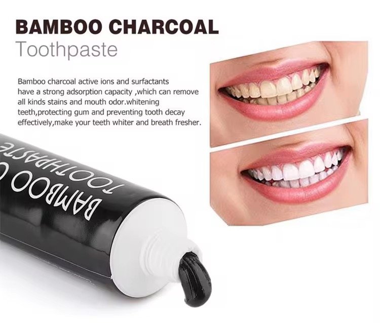 Bamboo Activated Charcoal Toothbrush Black Herbal Toothpaste Whitening Tooth Toothbrush Natural Ingredient Fresh Oral Mouth