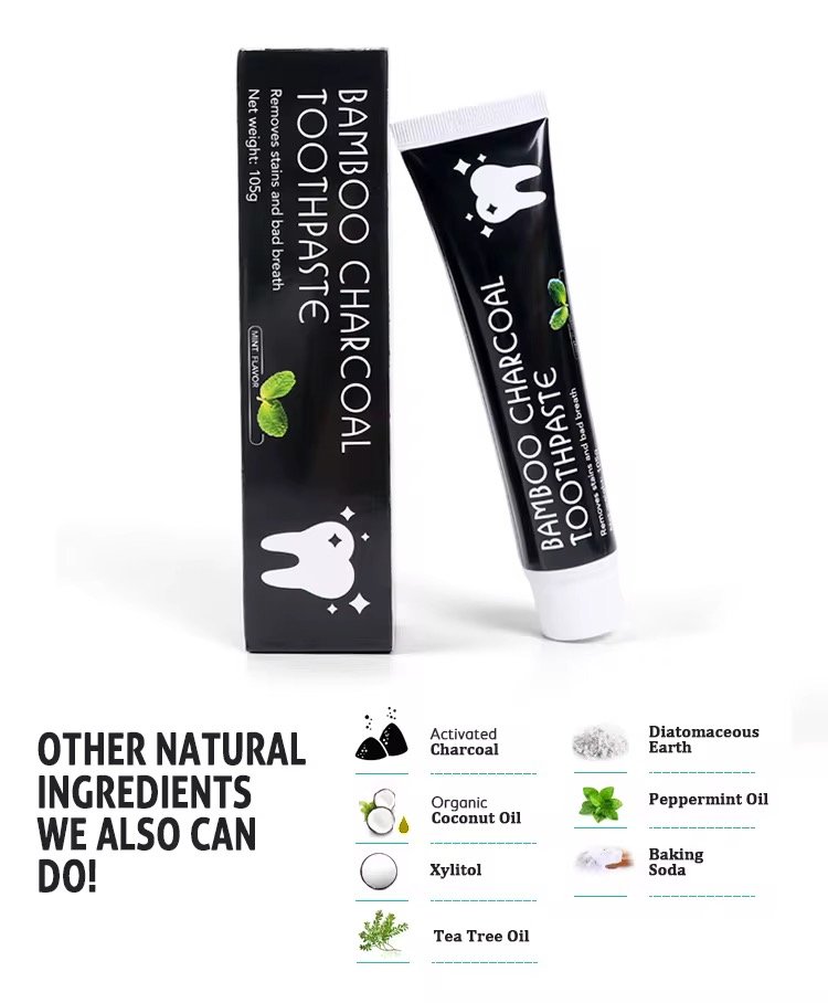 Bamboo Activated Charcoal Toothbrush Black Herbal Toothpaste Whitening Tooth Toothbrush Natural Ingredient Fresh Oral Mouth