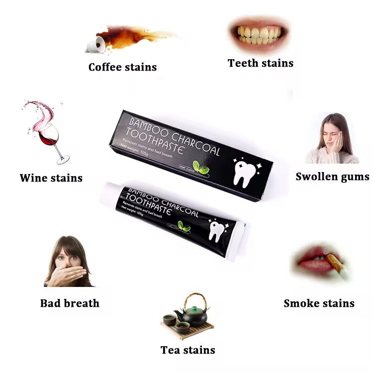 Bamboo Activated Charcoal Toothbrush Black Herbal Toothpaste Whitening Tooth Toothbrush Natural Ingredient Fresh Oral Mouth
