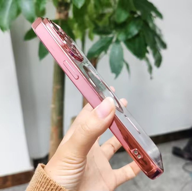 Mobile Phone Accessories Electroplated Transparent Magnetic Suction for iPhone 16 15 Pro Max 14 13 12 TPU protection Phone case