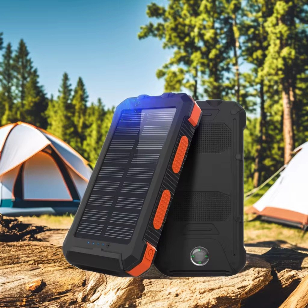 Solar power bank Dual USB 20000mAh Solar Power Bank with LED Display Waterproof Battery Charger Portable Mobile External Charging OEM 300G