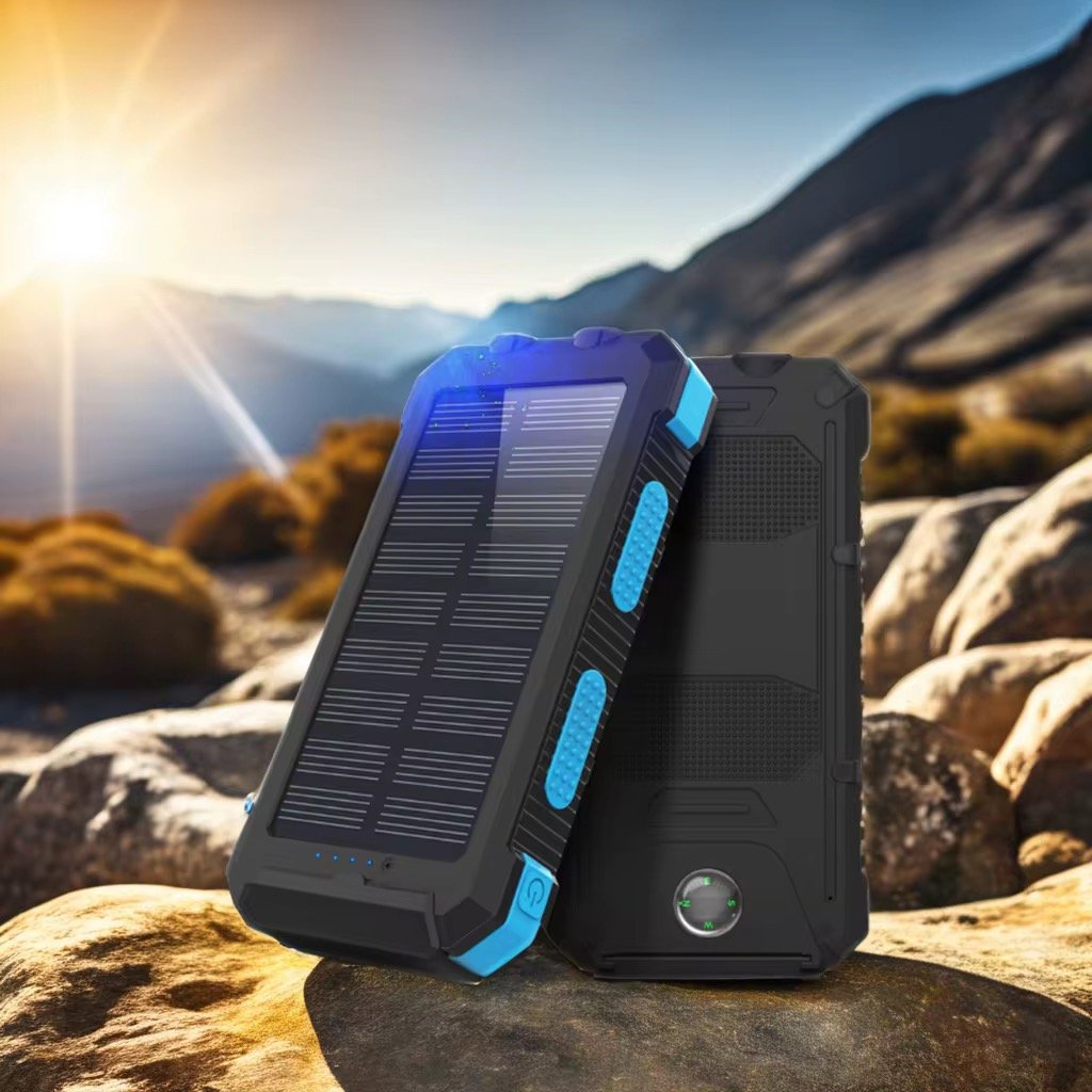 Solar power bank Dual USB 20000mAh Solar Power Bank with LED Display Waterproof Battery Charger Portable Mobile External Charging OEM 300G