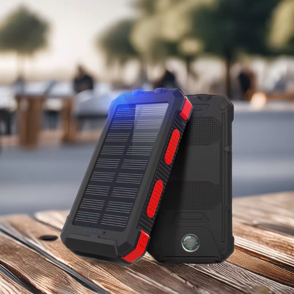 Solar power bank Dual USB 20000mAh Solar Power Bank with LED Display Waterproof Battery Charger Portable Mobile External Charging OEM 300G
