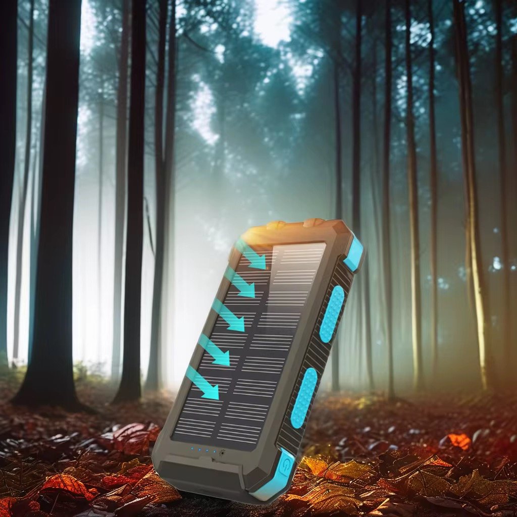 Solar power bank Dual USB 20000mAh Solar Power Bank with LED Display Waterproof Battery Charger Portable Mobile External Charging OEM 300G